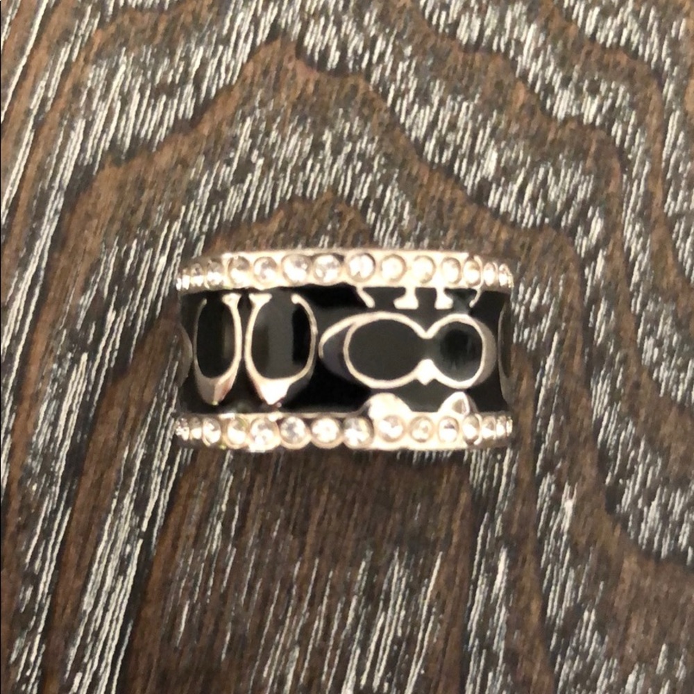 Coach size 7 black enamel ring